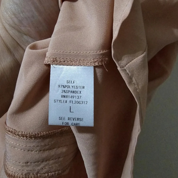 Favlux Blush Pink Flutter Sleeve Blouse, V-Neck, Crochet Trim, Pintuck Details. - Picture 12 of 12